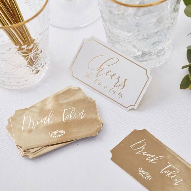 Wedding Drink Tokens - 25 Pack