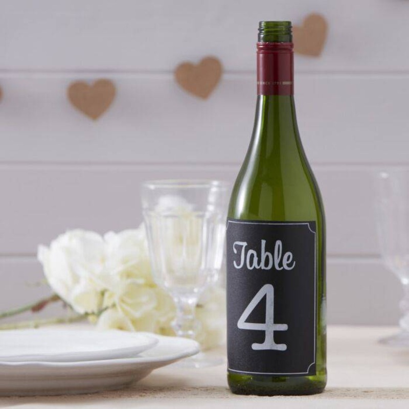 Wedding Table Numbers Chalkboard Wine Bottle