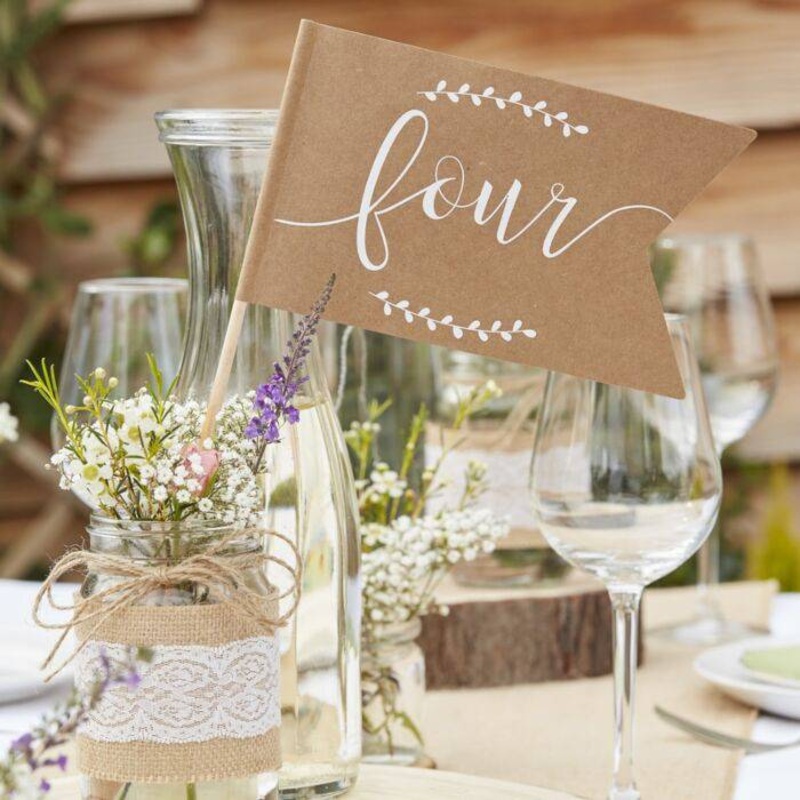 Wedding Table Numbers Flags 1-12