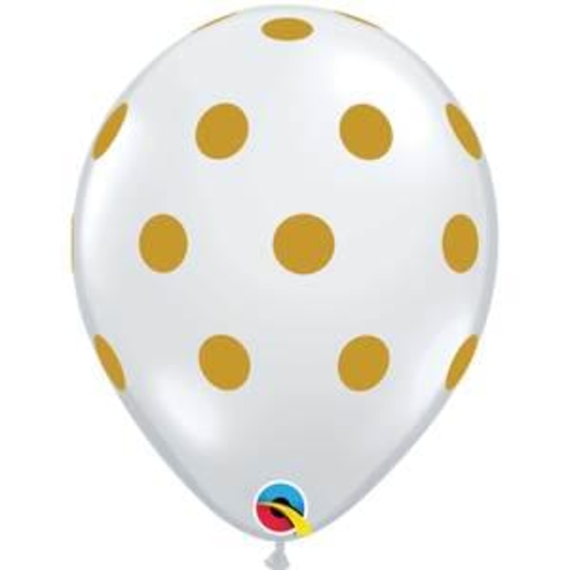 11" Gold Polka Dots