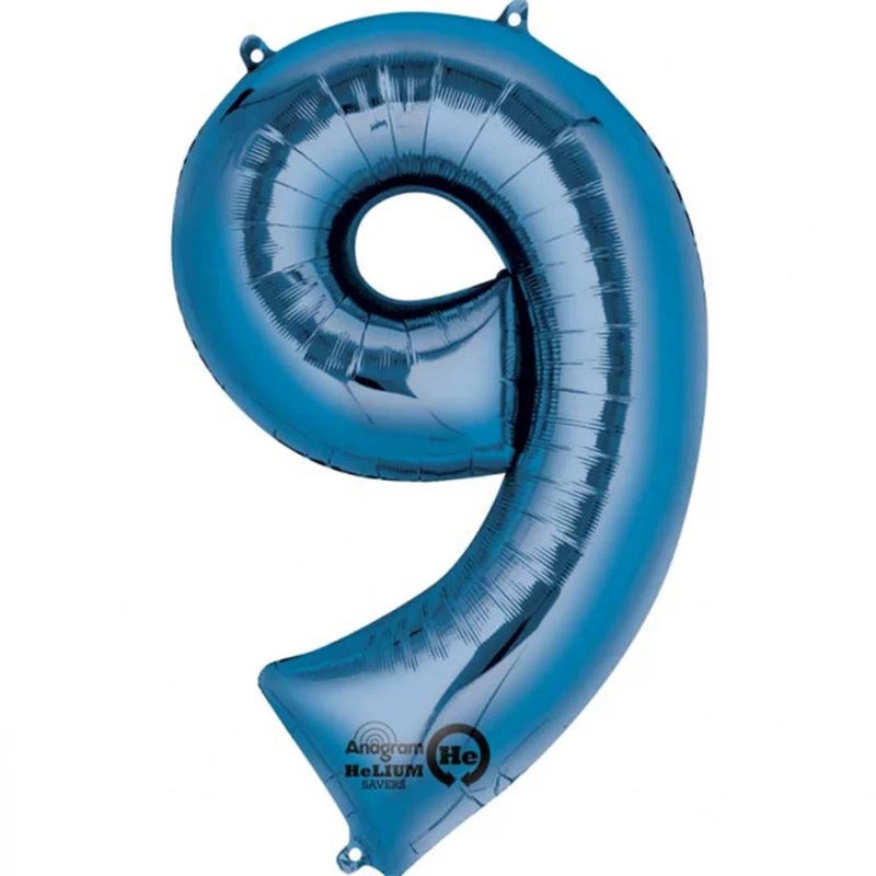 34" Blue Number - 9