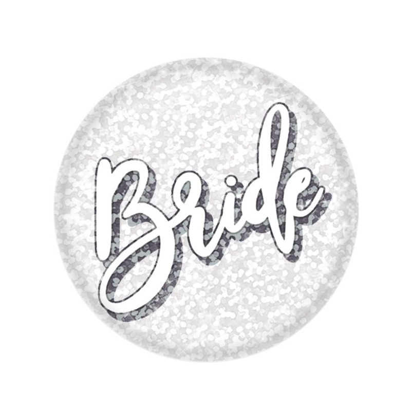 Bride Button - White