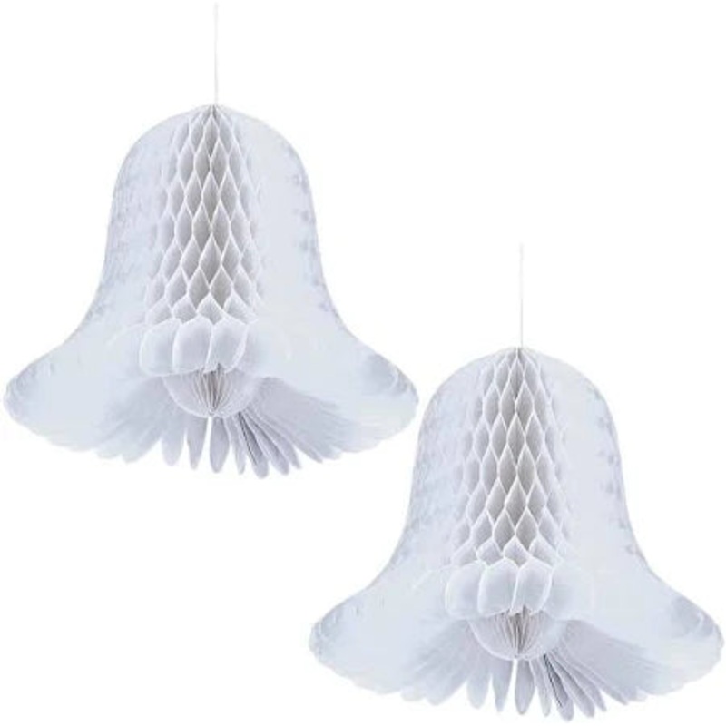 Hanging Decorations - Honeycomb bells 4ct