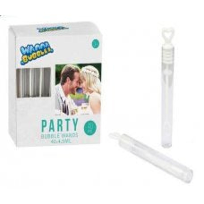 Bubbles Wedding with White Heart Wand Box