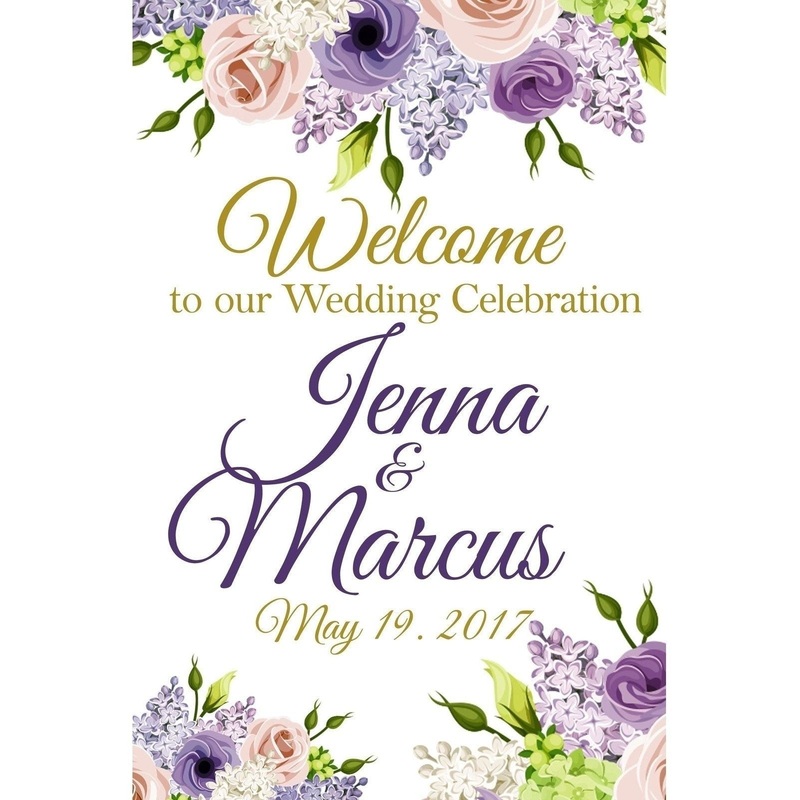 Customizable Yard Sign / Lawn Sign Welcome Wedding Floral Lavender
