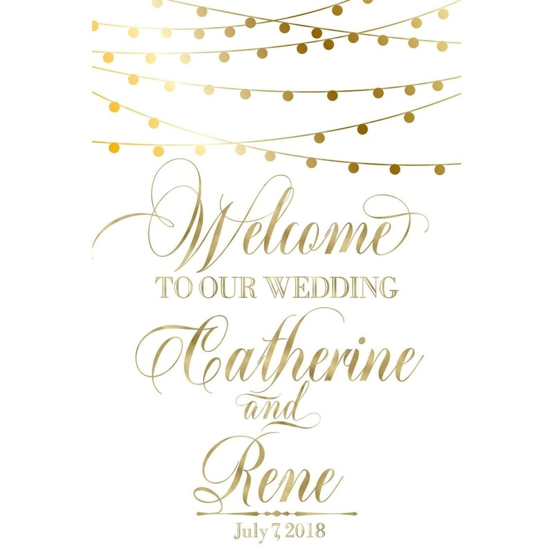 Customizable Yard Sign / Lawn Sign Welcome Wedding Gold Decorative On White