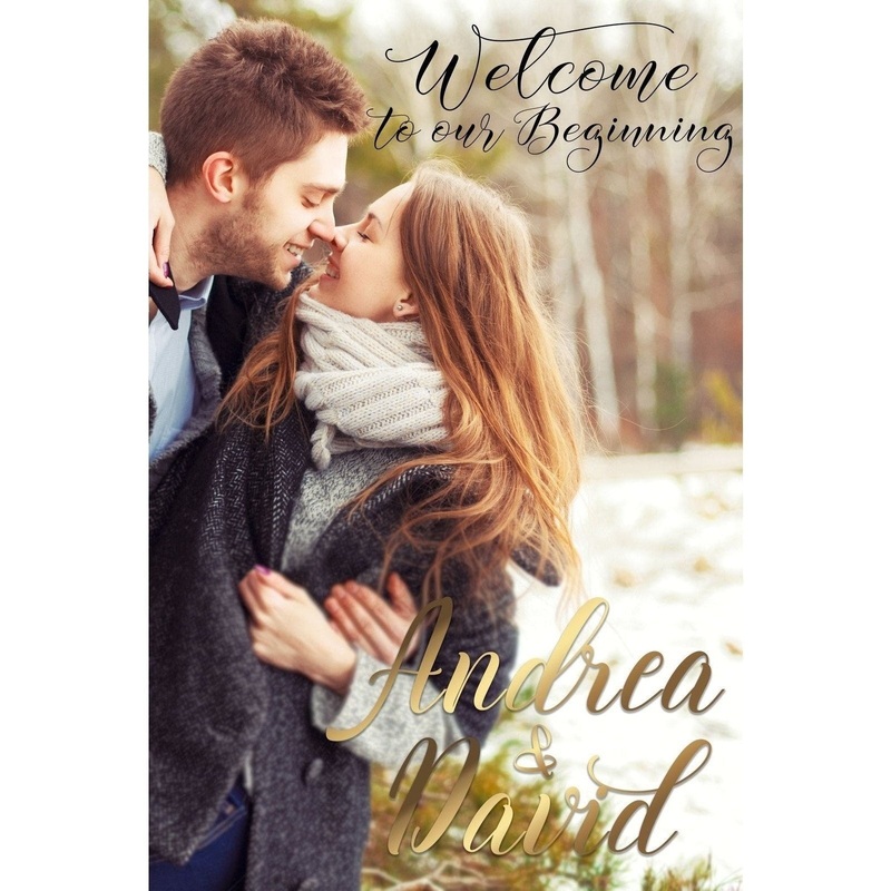 Customizable Yard Sign / Lawn Sign Welcome Wedding Photo Background Begin