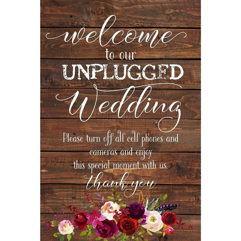Customizable Yard Sign / Lawn Sign Welcome Wedding Unplugged Wood