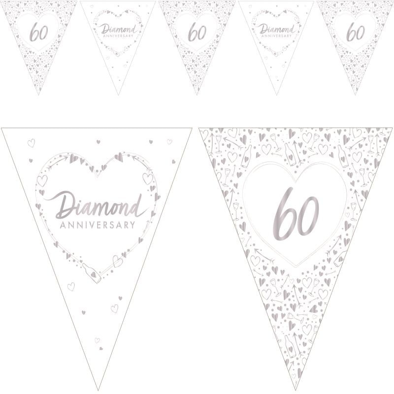 Diamond 60th Wedding Anniversary Bunting 3.7 Metres