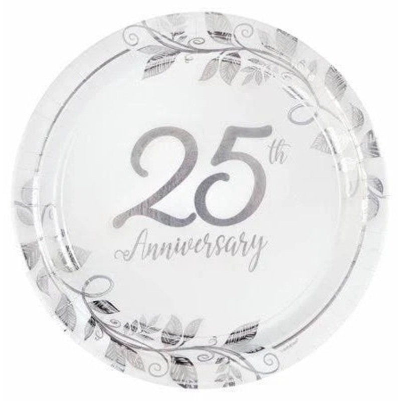 Dinner Plates 8ct - 25th Anniversary