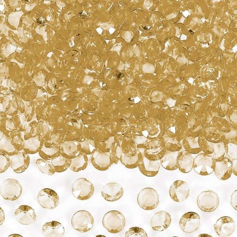 Gold Clear Gem Wedding Table Confetti Decoration