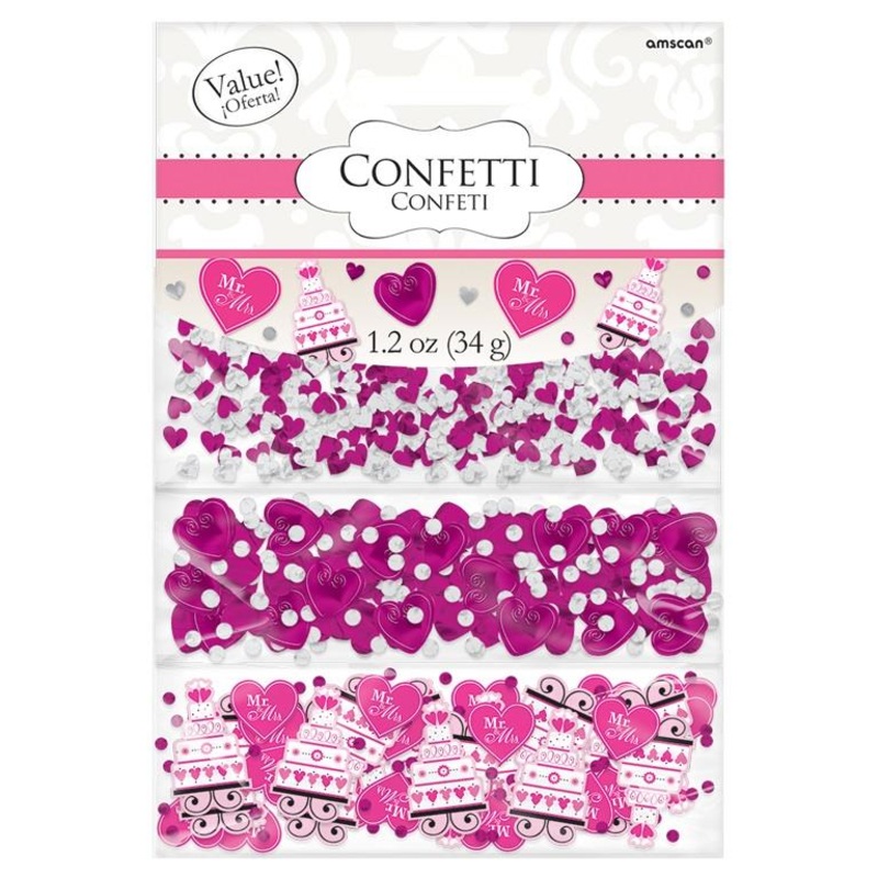 Pink I Do Confetti for Weddings 34 Grams