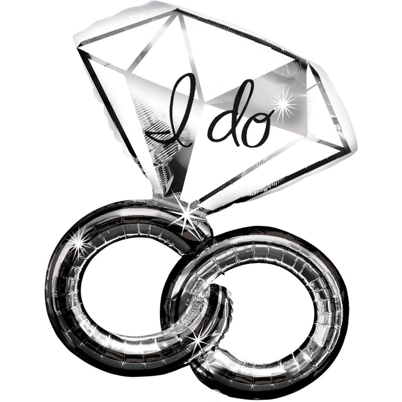 Super Shape Foil Balloon - Wedding Rings I Do