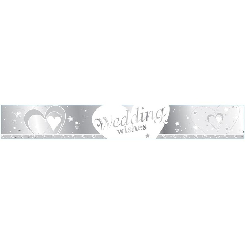 Wedding Wishes Foil Banner Decoration 2.7 Metres