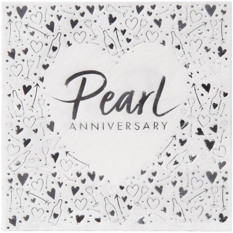 30th Wedding Anniversary Napkins Pack of 18