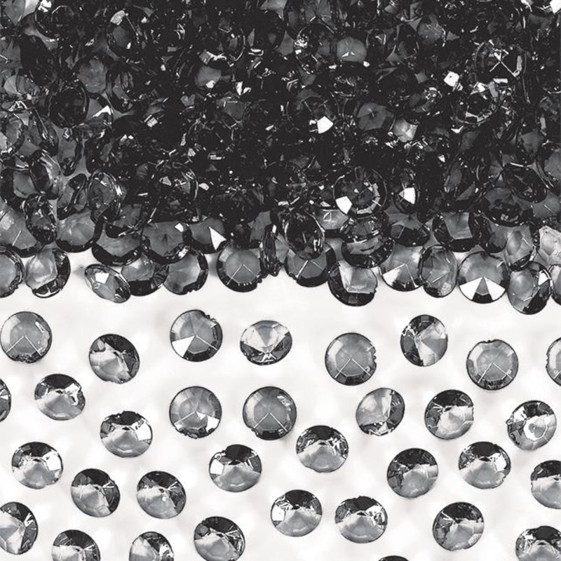 Black Clear Gem Wedding Table Confetti Decoration