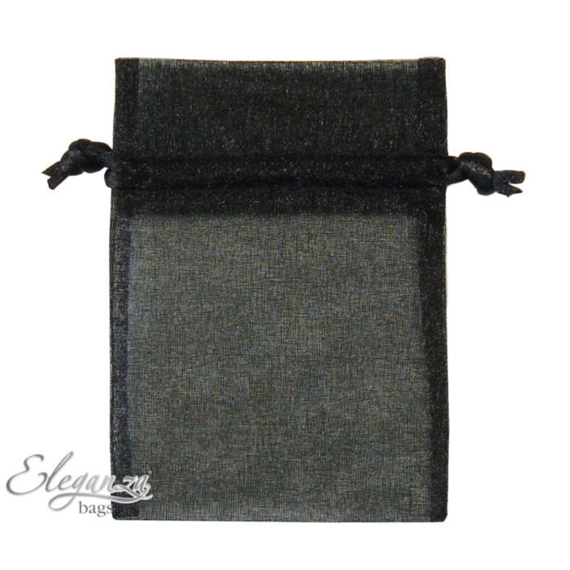 Black Organza Bags: Wedding Favour Bags Pack of 10