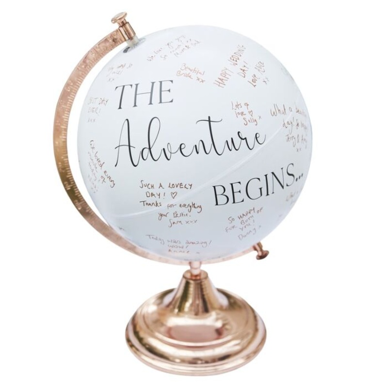 Botanical Wedding Guest Book Globe Each