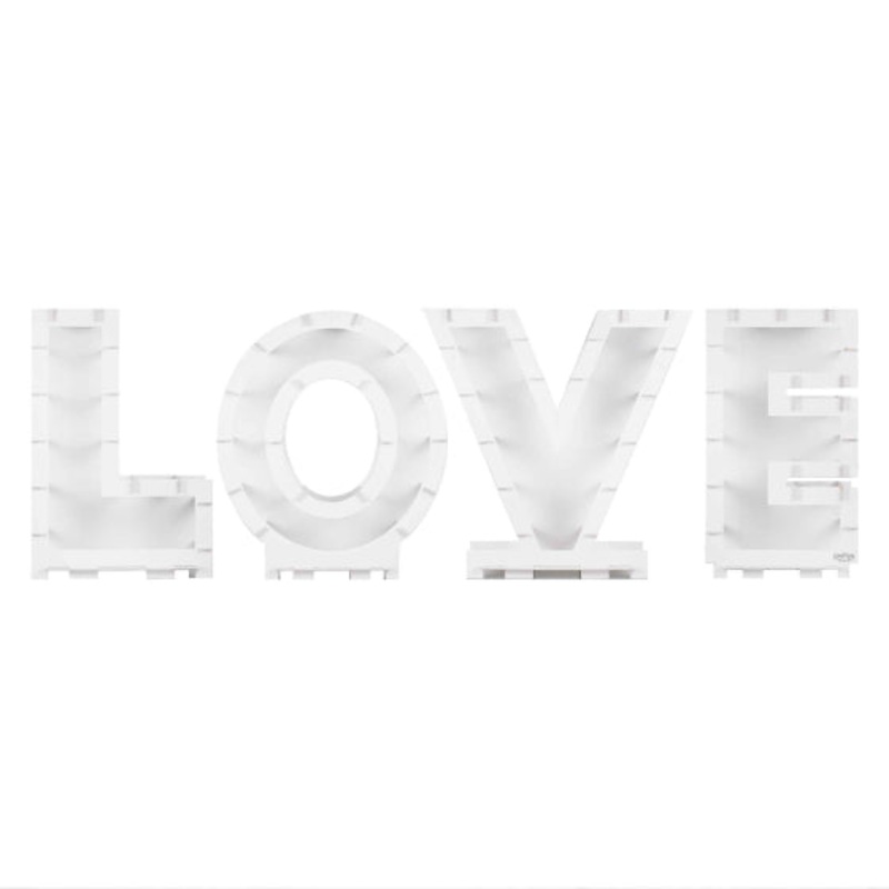 Botanical Wedding Love Shaped Balloon Mosaic 4pk