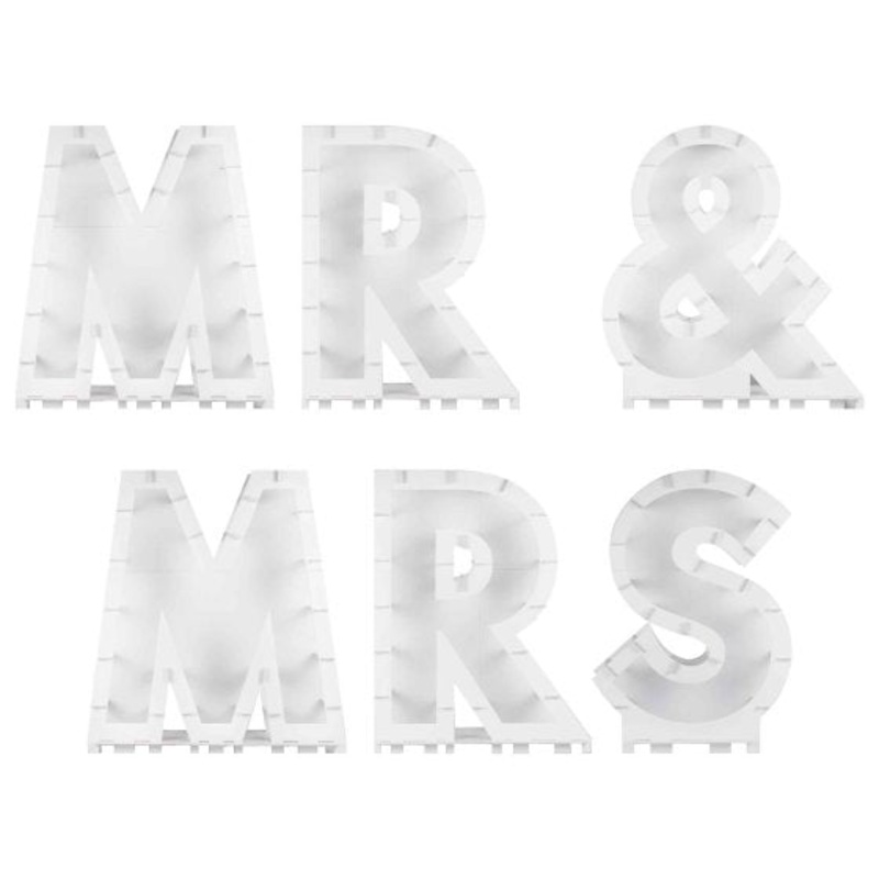 Botanical Wedding Mr & Mrs Balloon Mosaic