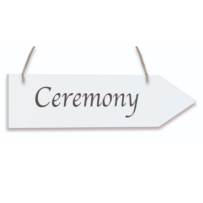 Ceremony Wedding Wooden Arrow Sign Whitewash Hanging Decoration