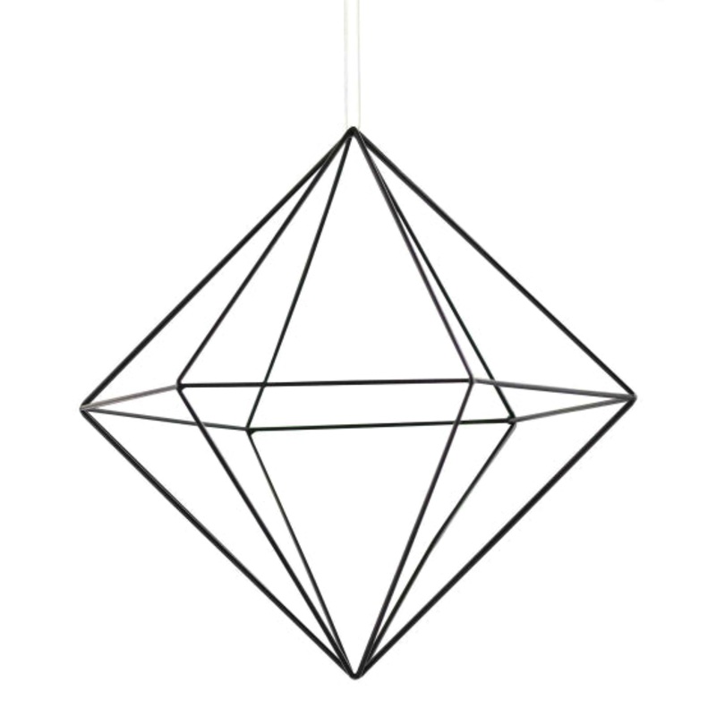 Contemporary Wedding Large Geo Metal Hanging Decorations 30cm Each