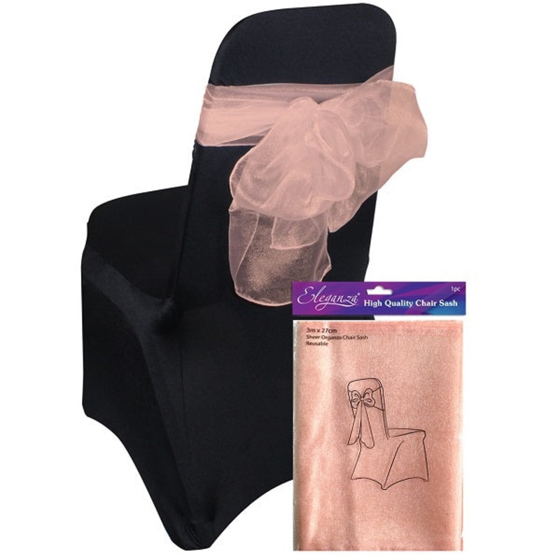 Eleganza Rose Gold Chair Sash: Wedding Decoration