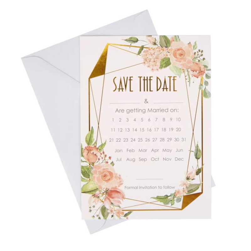 Floral Wedding Save The Date Cards Pack of 10