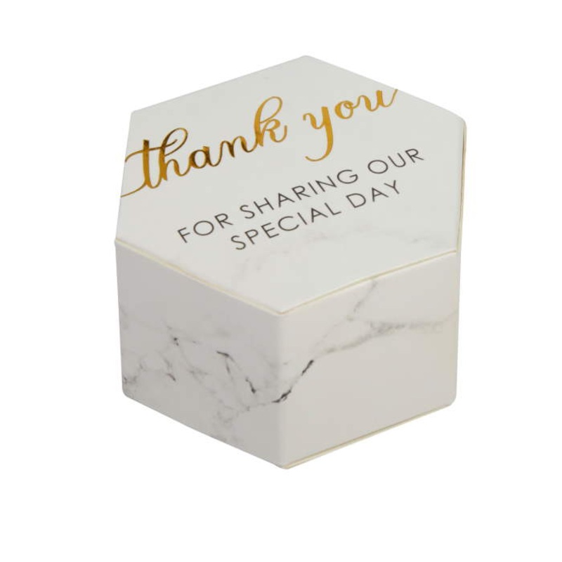 Grey Marble Wedding Favour Treat Box Pack of 10