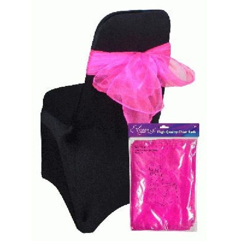 Hot Pink Eleganza Sheer Wedding Function Chair Sash