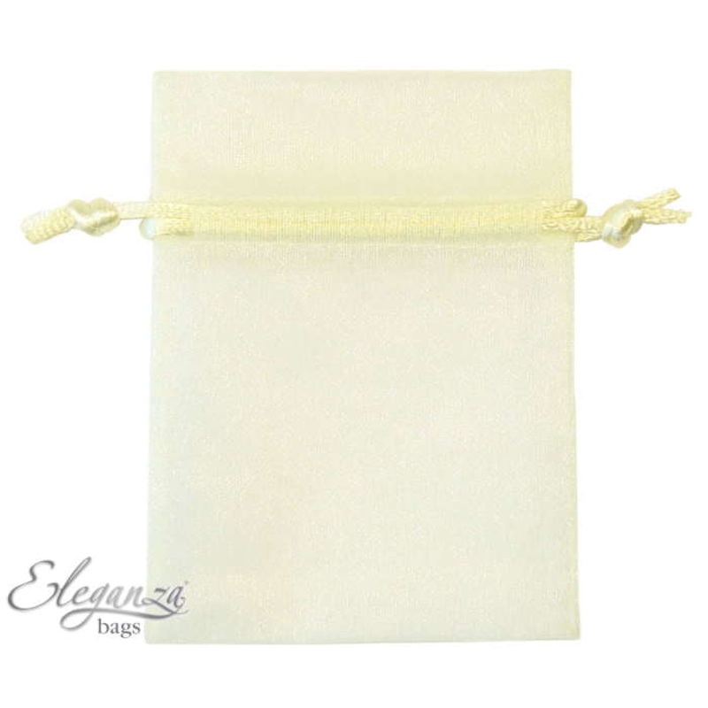 Ivory Organza Bags: Wedding Favour Bags Pack of 10