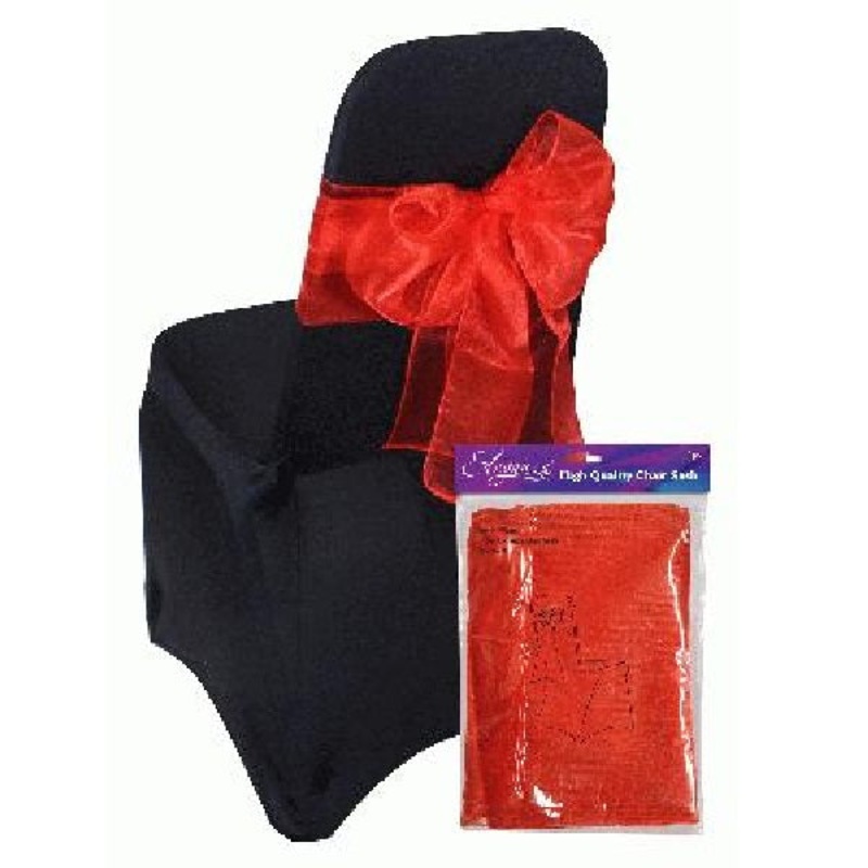 Red Eleganza Sheer Wedding Function Chair Sash