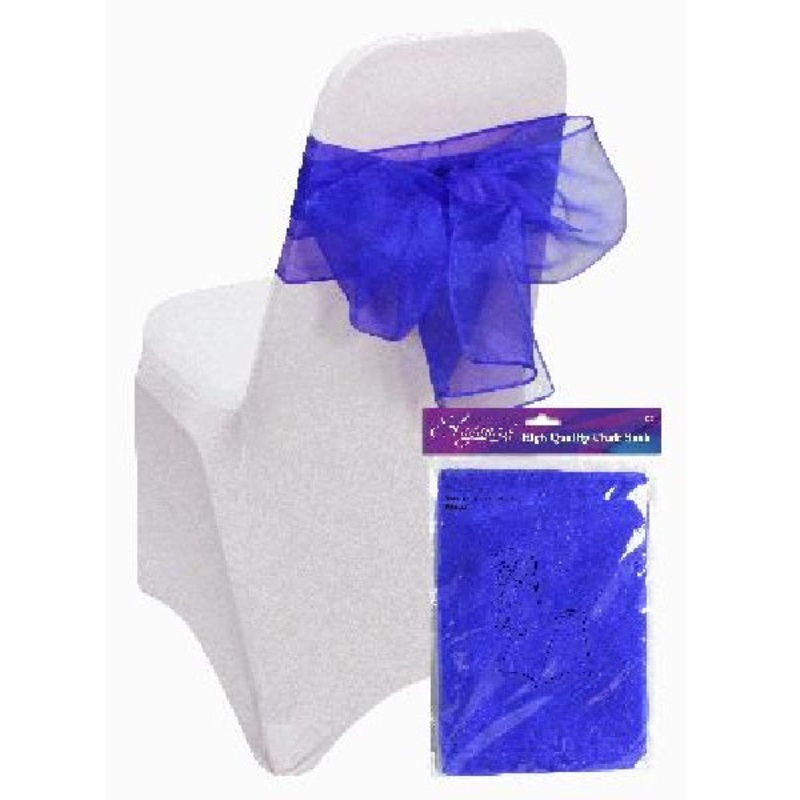 Royal Blue Eleganza Sheer Wedding Function Chair Sash