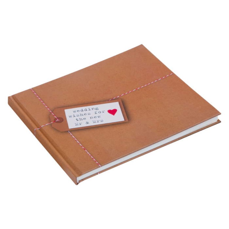Rustic Kraft Heart Wedding Guest Book