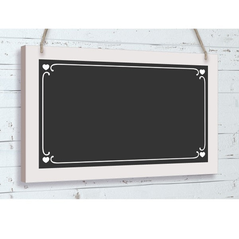 Wedding Wooden Black Board Heart Hanging Decoration