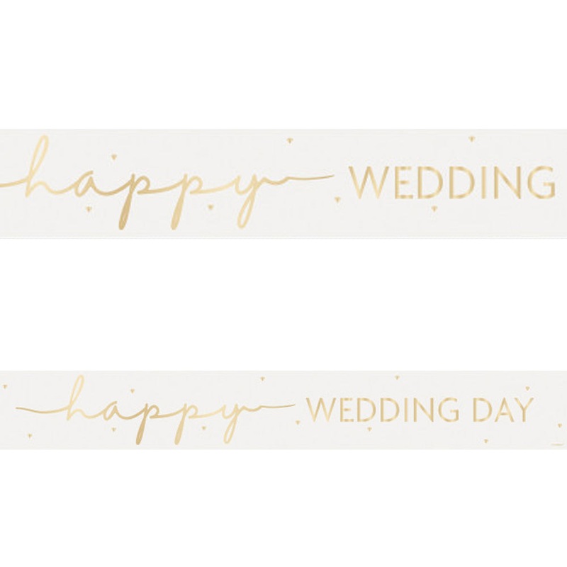 Happy Wedding Day Foil Banner - 2.7m