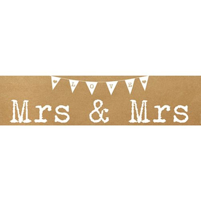 Rustic Mrs & Mrs Wedding Banner - 1.2m