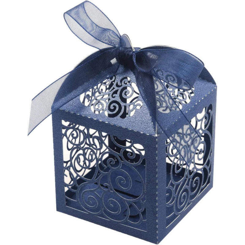100pcs Wedding Favor Boxes Laser Cut boxes Party Favor Box Small Gift Boxes Lace Candy Boxes for Wedding