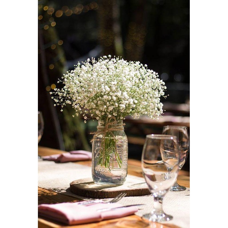 12pcs Artificial Baby's Breath Decorations, White Real Touch Flowers Fake Plants for Wedding Bouquets Centerpieces Floral Arrangements