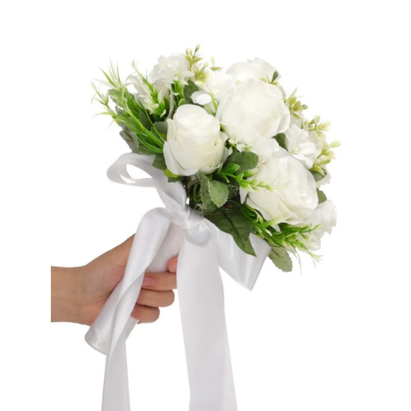 1pc Fabric Artificial Flower Bouquet For Wedding Ceremony