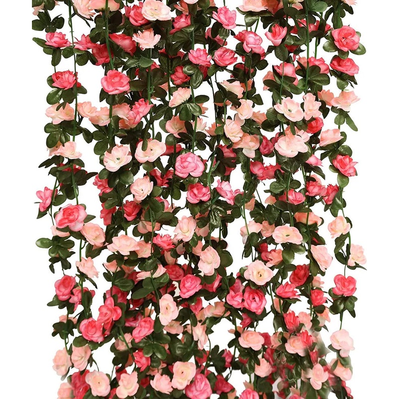8pcs 65.6Ft Flower Garland, Fake Rose Vine Artificial Flowers Ivy Garland for Wedding Arch