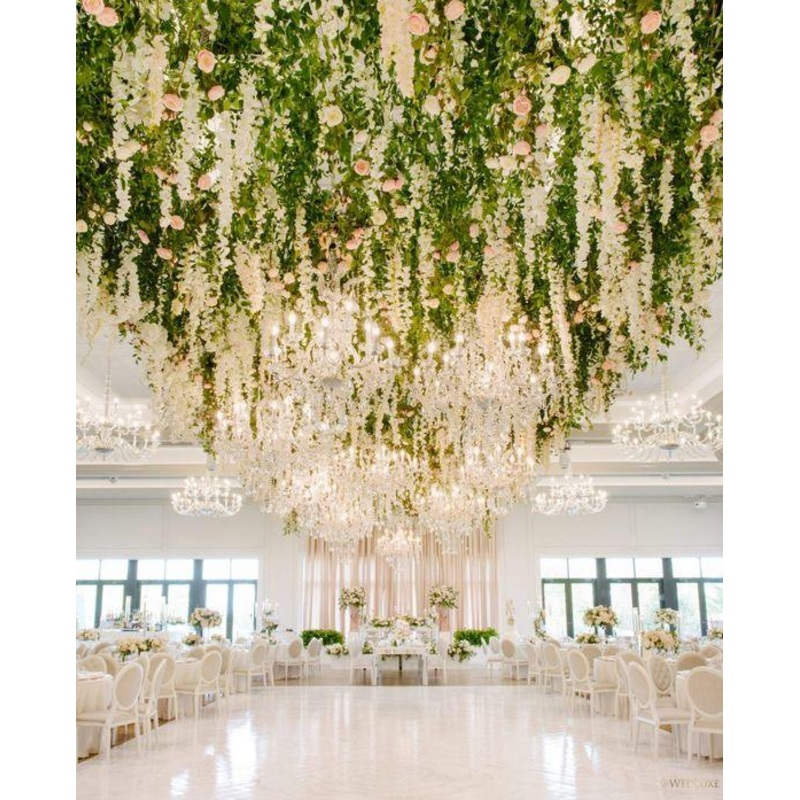 Artificial Fake Wisteria Vine Ratta Hanging Garland for Wedding Decorations
