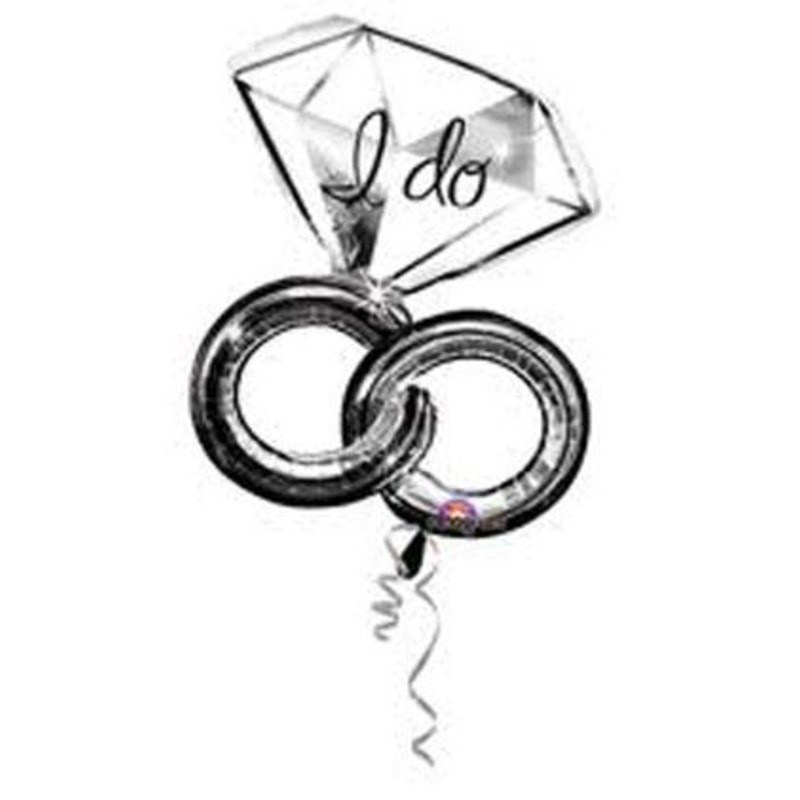 Balloon Foil Shape Wedding Rings I Do