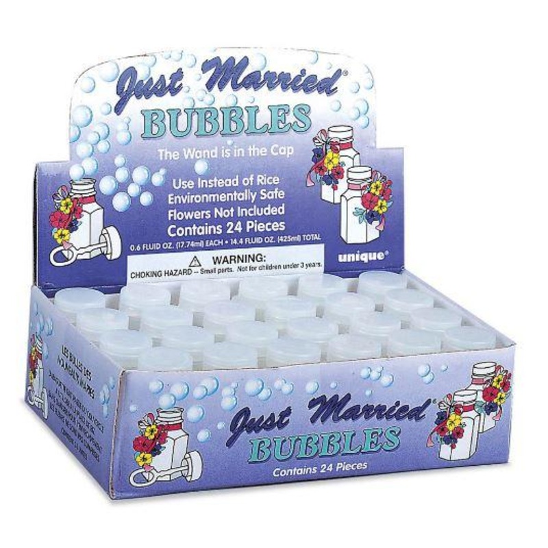 Bubbles Just Married/Wedding White/Clear Carton Of 24  X 17ml