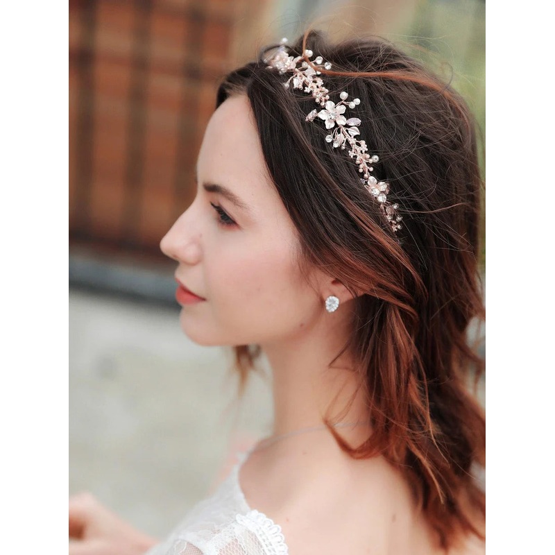 Faux Pearl Decor Headband for Wedding