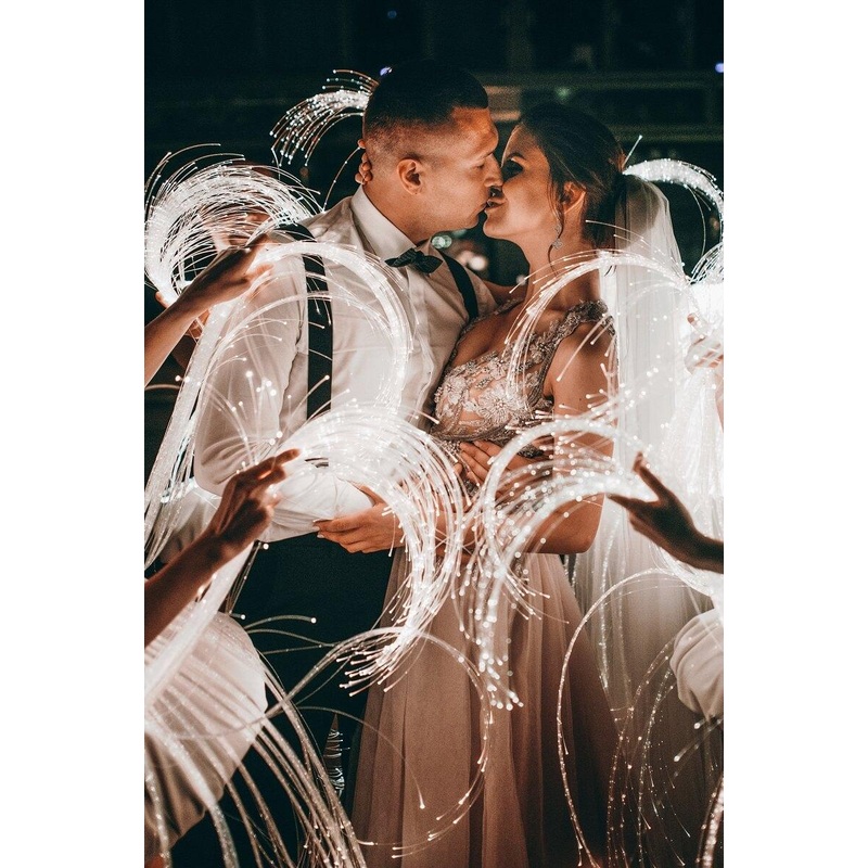 Lighted Fiber Optic Wands for Wedding Send off Ideas, Wedding Send Off Ideas At Night