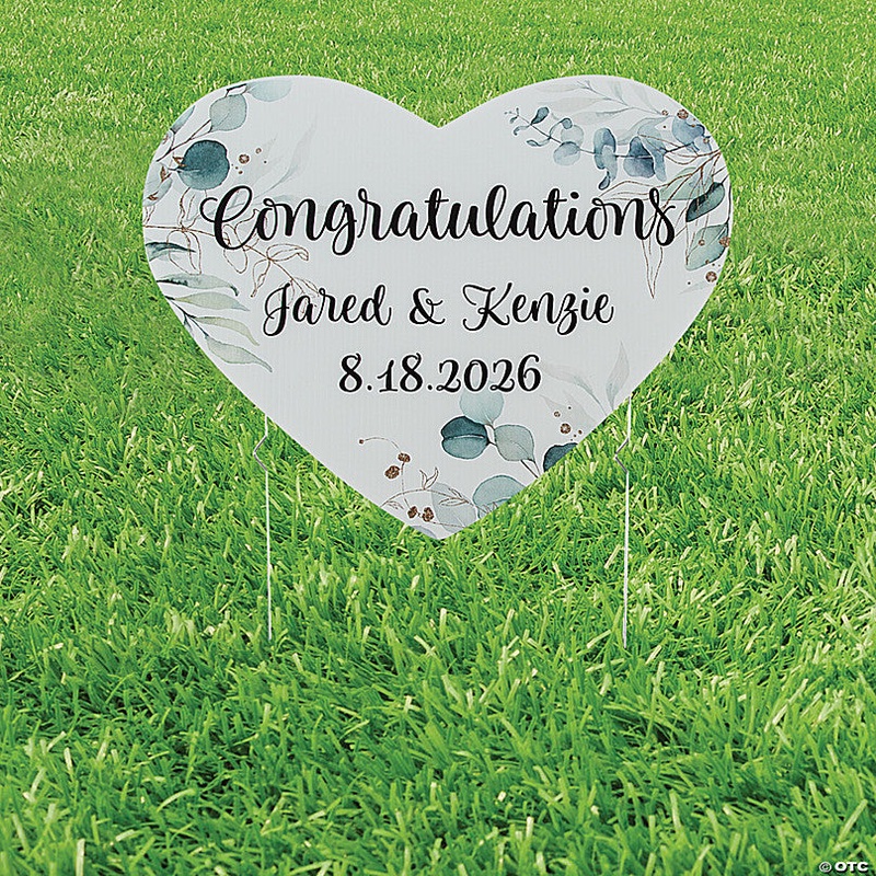 Personalized Wedding Heart-Shaped Yard Sign