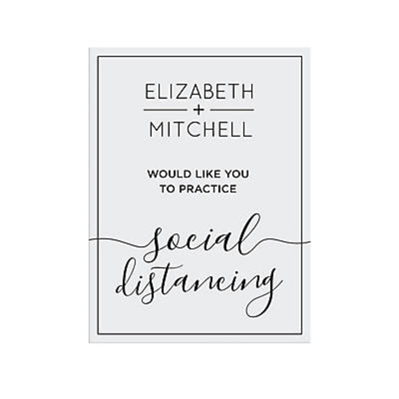 Personalized Wedding Social Distance Sign