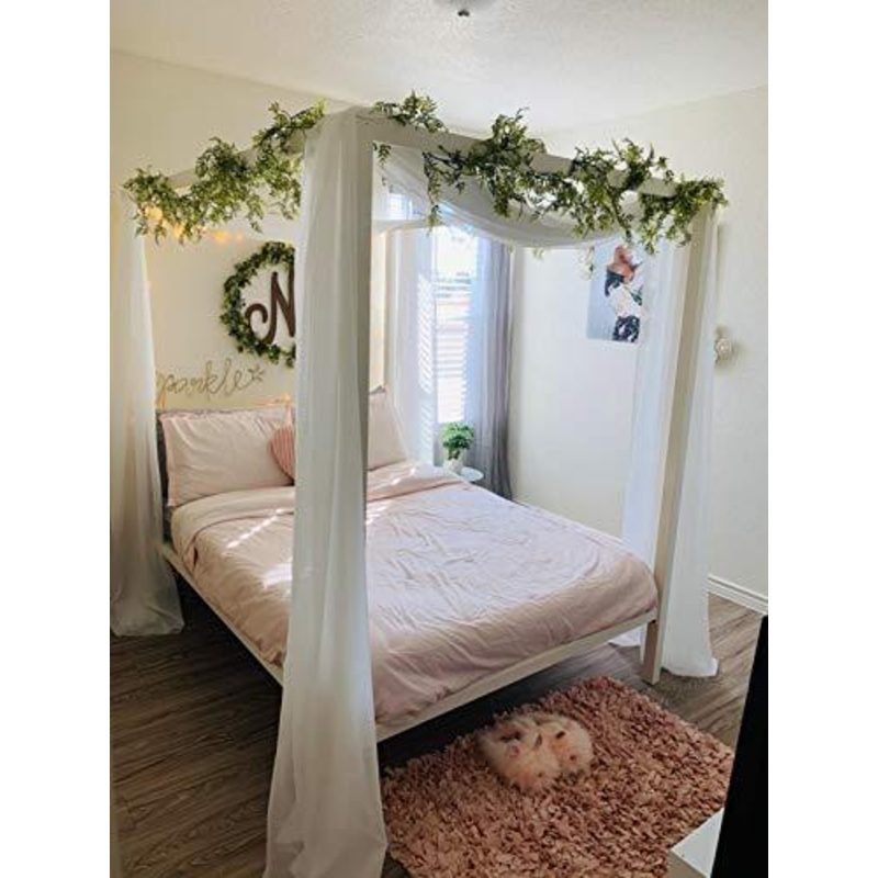 Wedding Arch Drapes Fabric 2 Panels 6 Yards White and Ivory Chiffon Fabric Drapery for Party Ceremony Stage Reception Decorations