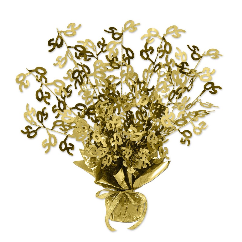 12 Pack Beistle 50th Anniversary Centerpiece - gold
